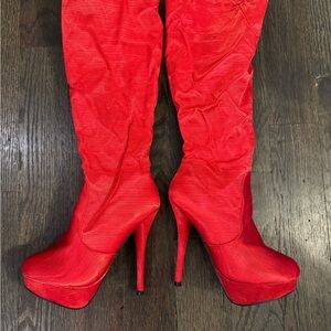 Red High Heel Women's Boots